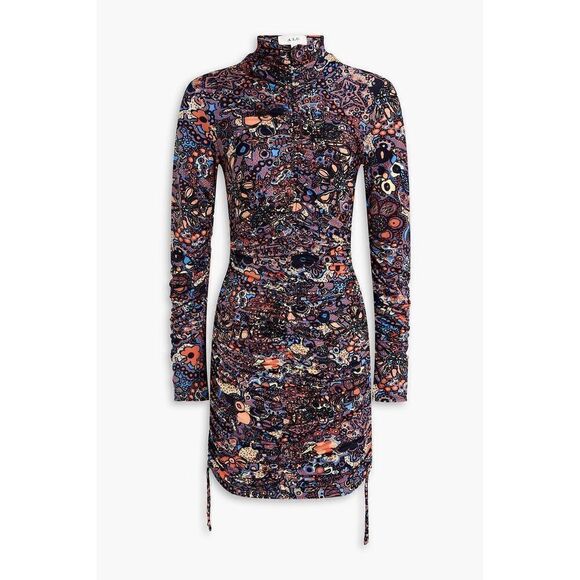 A.L.C. Nolan Dress Stretch Floral Ruched size Large - Picture 1 of 10